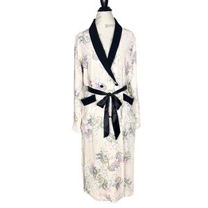 English Factory | Women | Cream Paisley Black Accent Robe | Size Medium